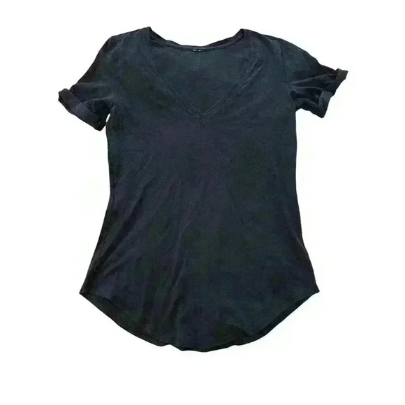 Lululemon Black Short Sleeve Top Size 6 - Picture 1 of 3